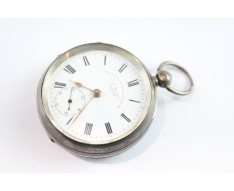 925 Silver J. G. Graves Pocket Watch Movement - Key-Wind WORKING - Running In Vintage Condition Signs Of Use &amp; Wear See P