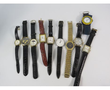 Selection of Gents wristwatches including a Working citizen eco drive and vintage mechanical sekonda.
