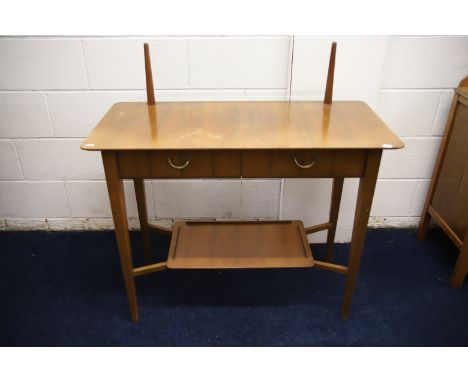 Mid 20th Century Hall Table by Wrighton with removable lower shelf below.  Would benefit from light restoration.  H:40 x W:39