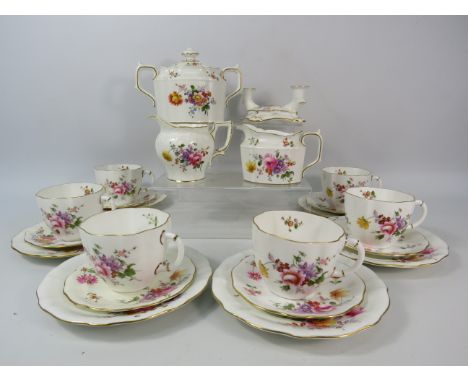 Royal Crown Derby 'Derby posies' trios, jugs, candlestick etc.