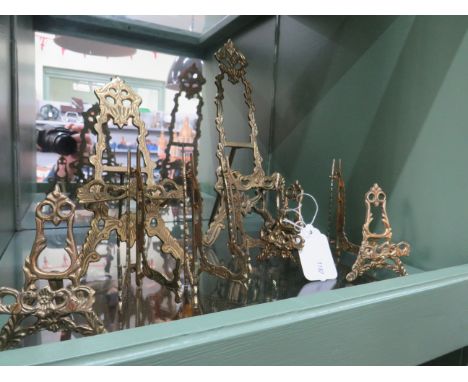 Selection of Gilt metal Easel picture/Menu holders of varing sizes.  See photos 