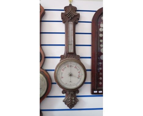 Lovely Vintage Oak Cased Mercury Barometer/Thermometer (Collection or Courier only), 31.5" long