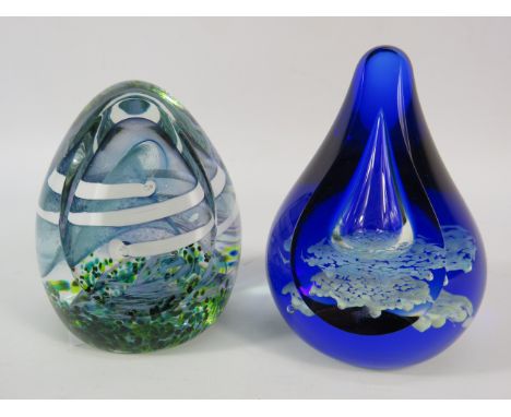 Two limited edition Caithness paperweights A drop in the ocean 84 of 250 and Moving on 172. 