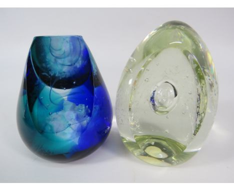 Two Caithness limited edition Paperweights Frosted Lace 58 of 250 &amp; Polar Ice flow 313 of 500 ( minor chip to top see pic