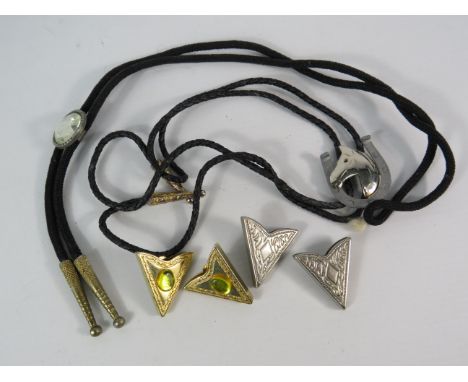 Western cowboy Bolo tie collar tips etc.