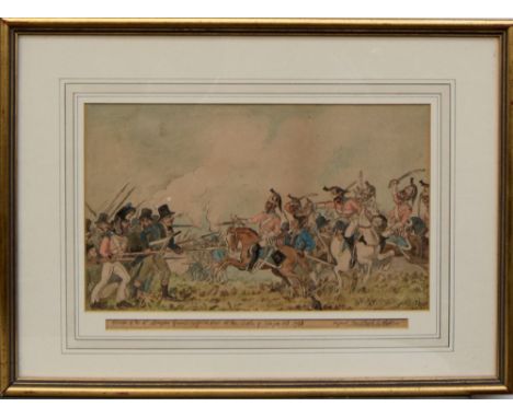 William Sadler II (Irish, c.1782 - 1839) 'Charge of the 4th Dragoon Guards on green horse at the Battle of Vinegar Hill 1798'