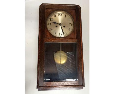 Two wall clocks including a Vienna style wall clock in need of restoration