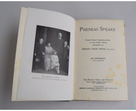 Conan Doyle, Arthur. Phineas Speaks, (1926, Psychic Press and Bookshop, London) original cloth board binding, first edition