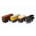 4 Bing/Bub Güterwagen, Spur 0, LS und Alterungsspuren, Z3