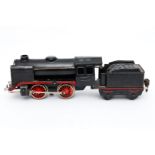Märklin B-Dampflok R 900, Spur 0, mit Tender R 909, Uhrwerk intakt, LS, Alterungs- und