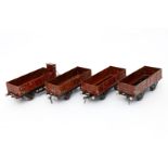 4 Fleischmann Güterwagen ”45575”, Spur 0, tw LS/RS, L 15 und 16,5, Z 3-4