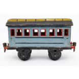 Märklin Personenwagen, Spur 1, alt lackiert in feldgrau, LS und Alterungsspuren, L 20, Z 4