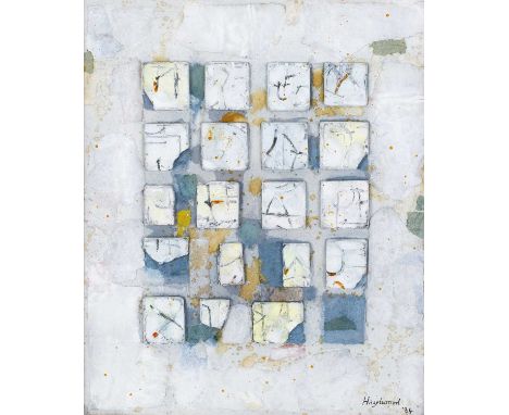 David Hazelwood (1932-1994)White Square Composition, 1984signed and dated (lower right)oil on board32 x 25cm.Painting appears