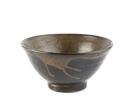 Trevor Corser (1938-2015) at Leach PotteryBowldark mottled glazeimpressed potter's and pottery seals11cm high, 23cm diameter.