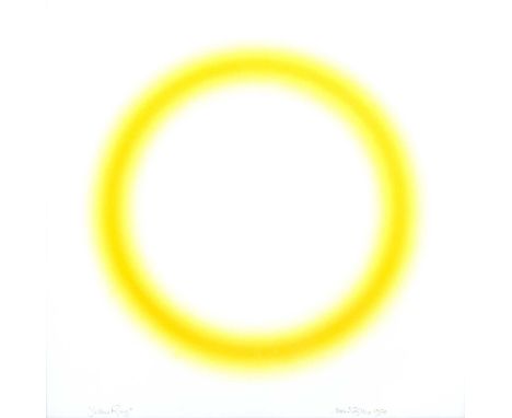 Peter Sedgley (b.1930)Yellow Ring, 1970signed, titled, and dated in pencil (lower)acrylic67 x 67cm.Some very faint small dark
