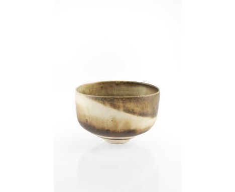 Lucie Rie (1902-1995)Bowl, circa 1960mixed clay, with spiralled glazeimpressed potter's seal10cm high, 16cm diameter. Conditi