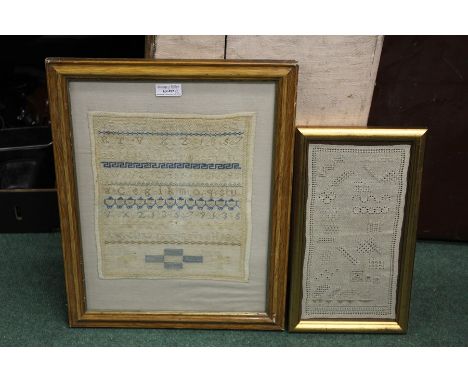 Victorian Sampler, dated 1862, together with another sampler, (2)