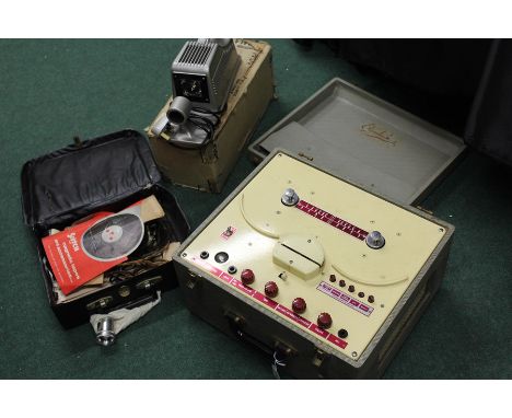 E.A.P. tape recorders Elizabethan reel to reel recorder, microphone, Impala 2x2 slide projector housed in original box (3)