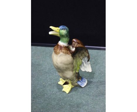 Georges Dreyfus French Majolica Figural Duck pitcher