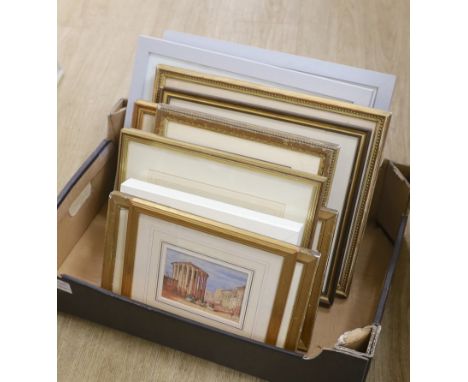 Twelve 19th century watercolours including View on the Thames, Coastal views, boats and landscapes, one titled ‘Evening light