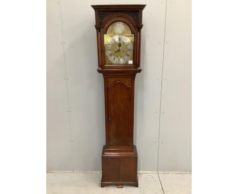 A George III mahogany eight day longcase clock, the brass dial marked Millard, Tewkesbury, height 209cm