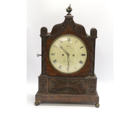 A Regency mahogany bracket clock, 54cm high