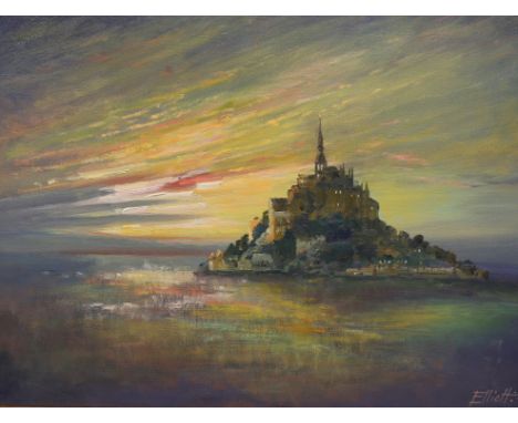 Robin Alexander Elliott (b.1936), oil on canvas, ‘Mont St Michel, Normandy, France’, signed, inscribed verso, 44 x 59cm Born 