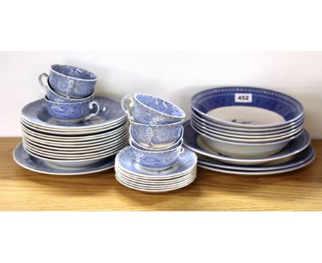 A quantity of Spode blue and white china.