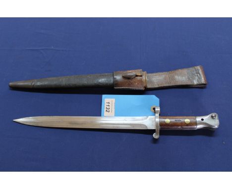 A British model 1888 Mk II bayonet by Wilkinson London, blade marked 8/99 with pommel unit marked (R.E. LDEE 841), complete w