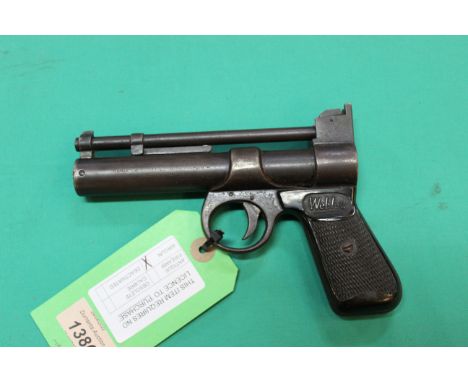 A Webley &amp; Scott 'Junior' .177 air pistol, Batch No.297, this example 1946-1950 (no major damage to grips, but action wea