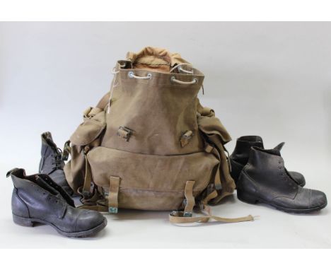 A WWII era (dated 1941) Commando Bergen, marked inside C.C.L. 1941, broad arrow above 12 with two pairs of hobnail boots