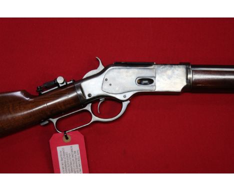 A Uberti 73 .357 cal lever action rifle with 26" octagonal barrel and a 'marble' rear target sight, overall in excellent cond