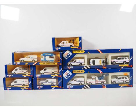 CORGI - diecast RAC set and vehicles all in blue window boxes - VG/ G/VG boxes (8)