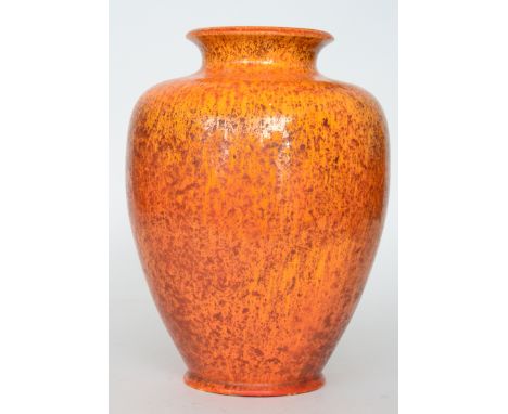 Pilkingtons Royal Lancastrian - A large vase of high shouldered form with a flared collar neck, the whole decorated in an ora