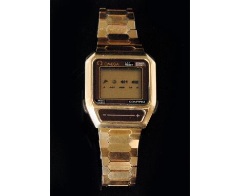 Omega - A 1980s Omega digital sensor quartz gentleman's wristwatch, the rectangular dial with touch sensitive panel, multifun