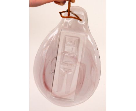 Erik Hoglund - Kosta Boda - A large post war sun catcher circa 1965 of tear drop form impressed with a stylised figure of a n