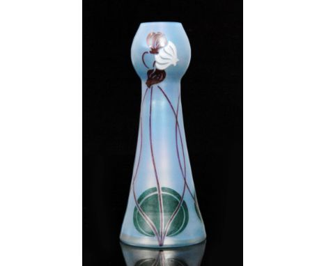 Carl Schmoll von Eisenwerth - Poschinger - An Art Nouveau glass vase circa 1900 of tapered cylindrical form with swollen coll