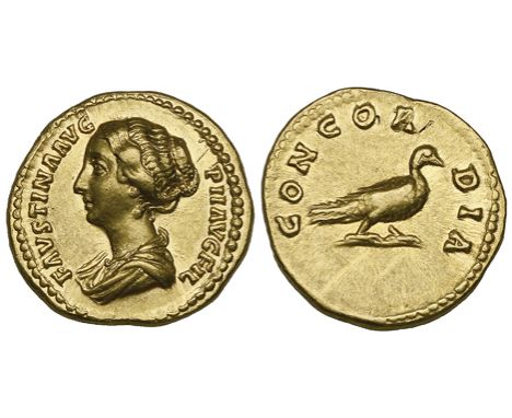 Faustina Junior (wife of Marcus Aurelius, died 175), aureus, Rome, undated, FAVSTINA AVG PII AVG FIL, draped bust left, rev.,