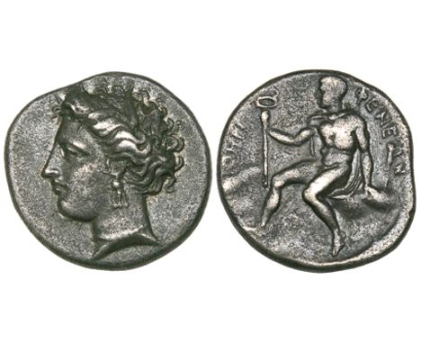 Arkadia, Pheneos, drachm, c. 360-350 BC, head of Demeter left wearing corn wreath, triple-drop earring and pearl necklace, re