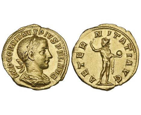 Gordian III (238-244), aureus, Rome, 241-243, IMP GORDIANVS PIVS FEL AVG, laureate, draped and cuirassed bust right, rev., AE