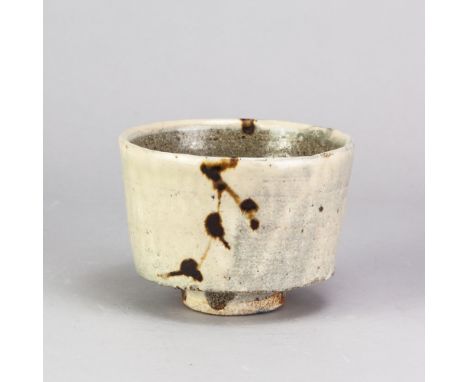 WILLIAM MARSHALL (1923-2007) for Leach Pottery; a stoneware straight sided bowl covered in white glaze with iron decoration, 