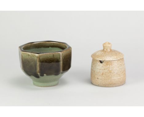 DAVID LEACH (1911-2005) for Lowerdown Pottery; a stoneware preserve jar and cover covered in mottled oatmeal glaze, impressed