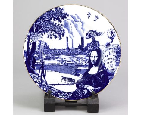 PAUL SCOTT (born 1953); a limited edition transferware porcelain plate made for 'Fired Print' -&nbsp;the Northern Potters Ass