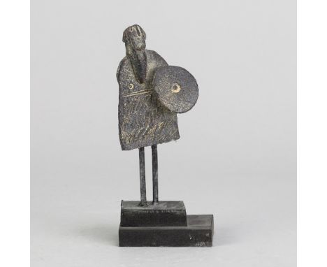 JOHN MALTBY (1936-2020); 'Guardian', a small stoneware sculpture, inscribed title and signature, height 15.5cm. (D)Additional