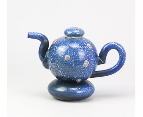 PETER MEANLEY (born 1944); a salt glazed teapot, impressed PM mark dated 1996, height 17cm.Additional InformationAppears good