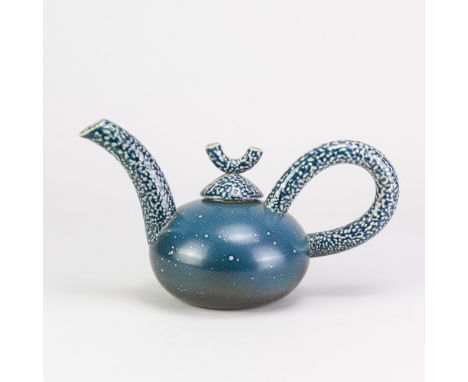 WALTER KEELER (born 1942); a salt glazed teapot with loop handle, impressed mark, height 14.5cm. (D)Additional InformationApp