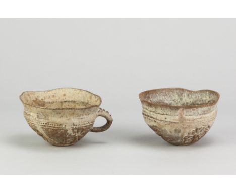 IAN GODFREY (1942-1992); a stoneware bowl and matching cup, largest diameter 10.5cm (2). (D)Additional InformationAppears goo