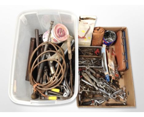 A collection of vintage hand tools. (2 boxes)