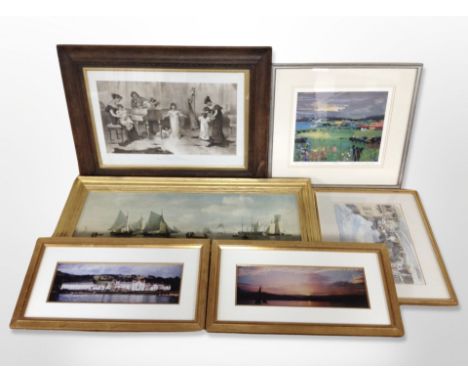 A group of pictures and prints including Hamish McDonald limited edition signed landscape print, gilt-framed print of Dutch s
