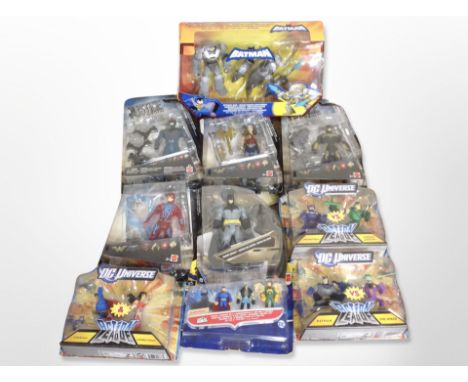 10 Mattel and other figures including Justice League, Batman, etc.